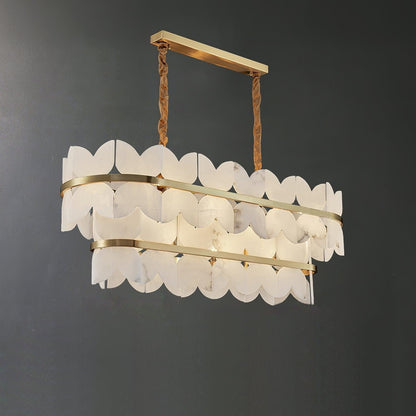 Alabaster Cloudscape Chandelier with 1/2 layer - Zelno Lighting