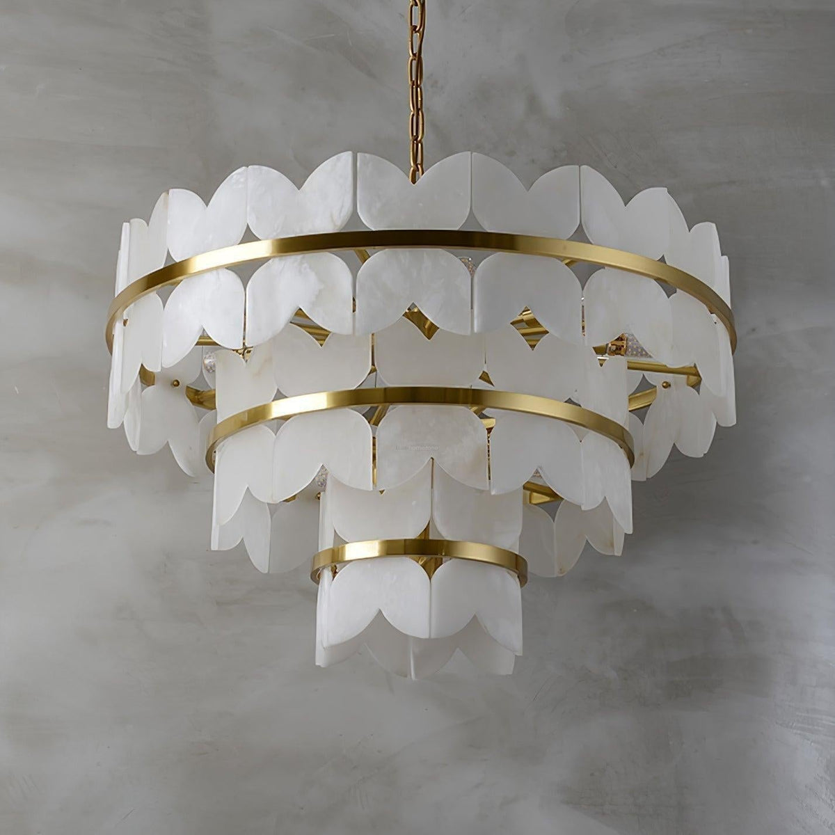 Alabaster Cloudscape Chandelier with 1/2 layer - Zelno Lighting