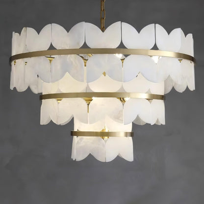 Alabaster Cloudscape Chandelier with 1/2 layer - Zelno Lighting