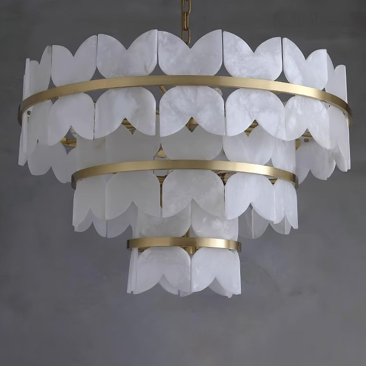 Alabaster Cloudscape Chandelier with 1/2 layer - Zelno Lighting