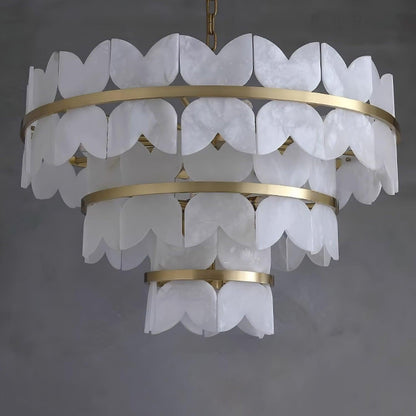 Alabaster Cloudscape Chandelier with 1/2 layer - Zelno Lighting