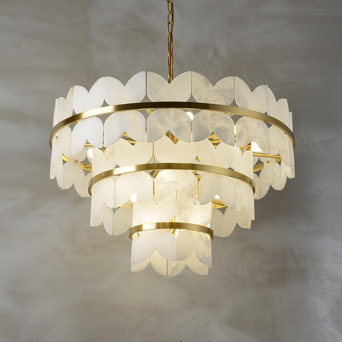 Alabaster Cloudscape Chandelier with 1/2 layer - Zelno Lighting