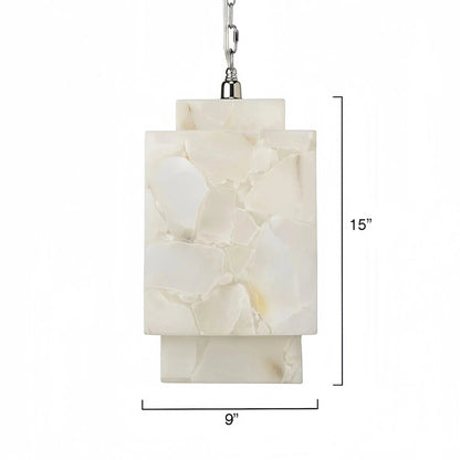 Alabaster Cube Pendant Light - Zelno Lighting