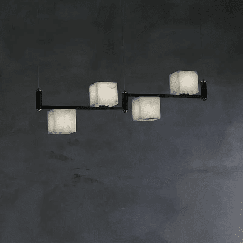 Alabaster Cubic Dining Pendant Chandelier - Zelno Lighting