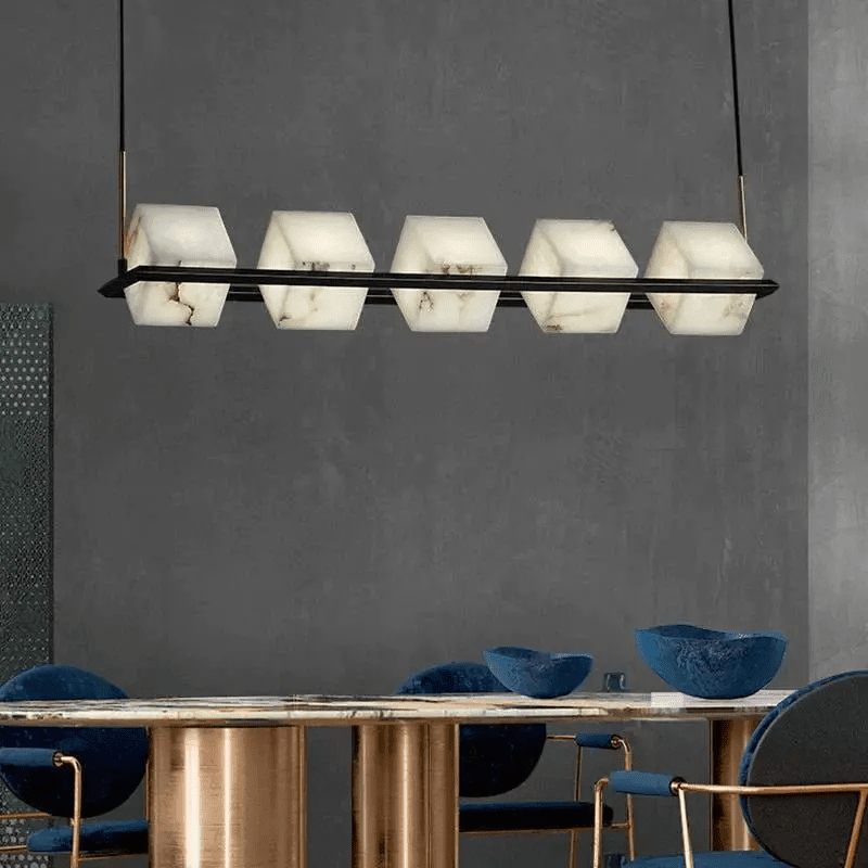 Alabaster Cubic Dining Pendant Chandelier - Zelno Lighting