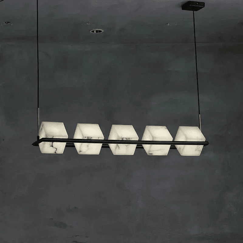 Alabaster Cubic Dining Pendant Chandelier - Zelno Lighting