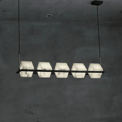 Alabaster Cubic Dining Pendant Chandelier - Zelno Lighting