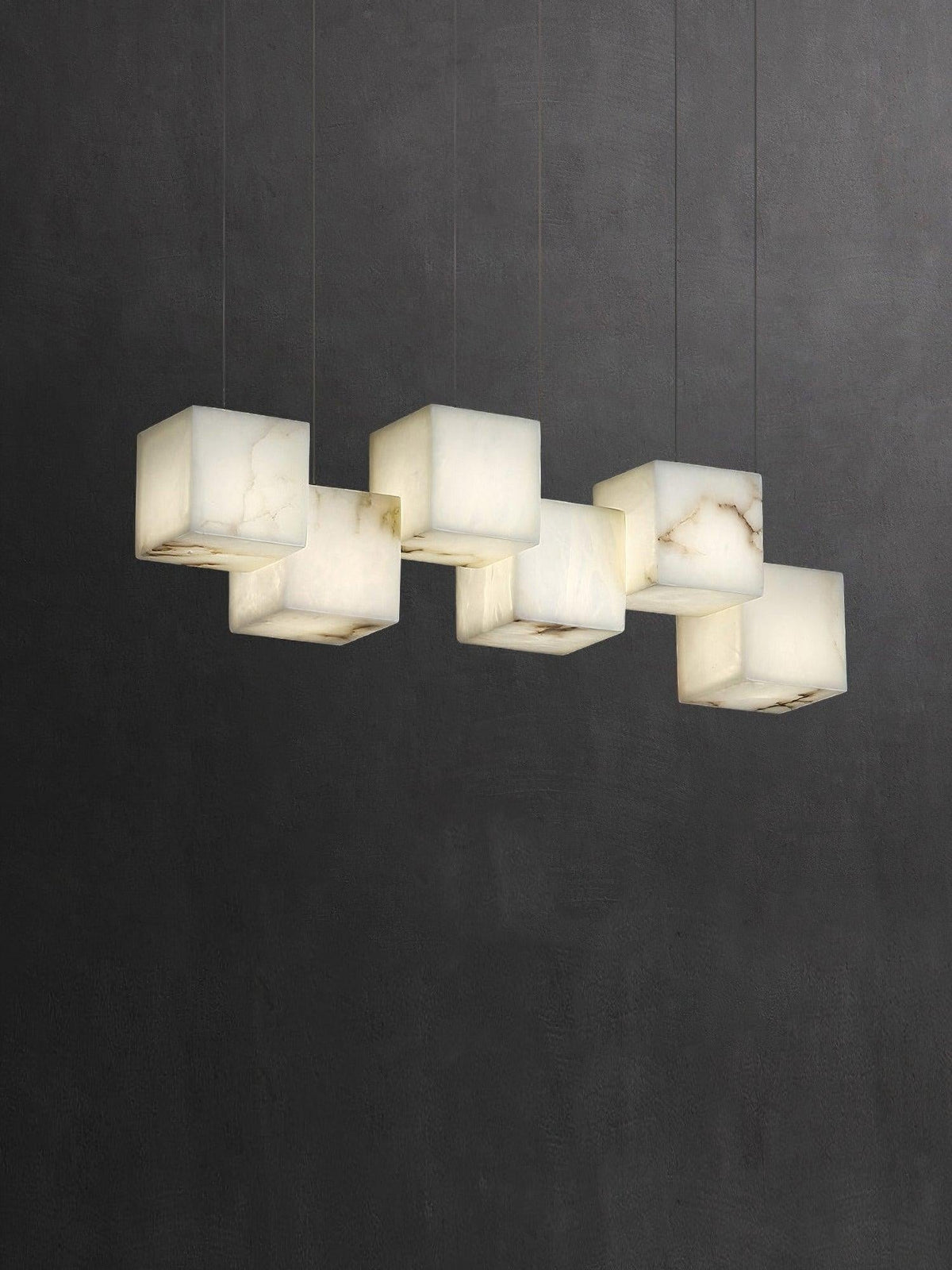 Alabaster Cubic Linear Chandelier - Zelno Lighting