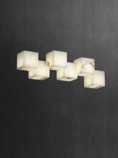 Alabaster Cubic Linear Chandelier - Zelno Lighting