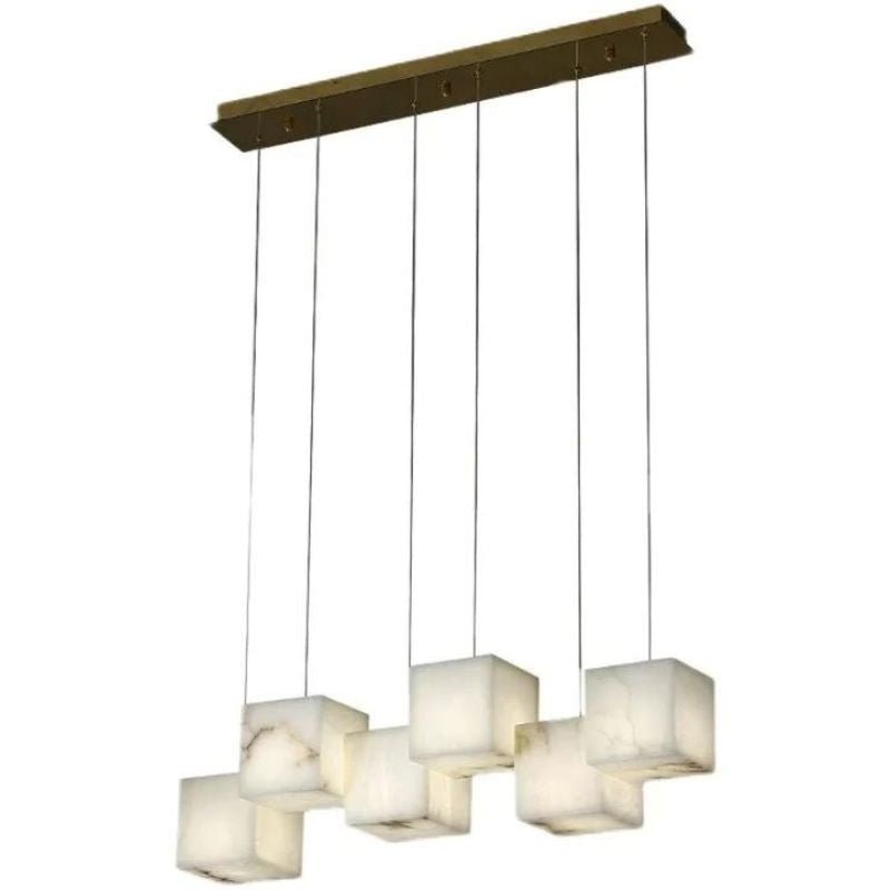 Alabaster Cubic Linear Chandelier - Zelno Lighting