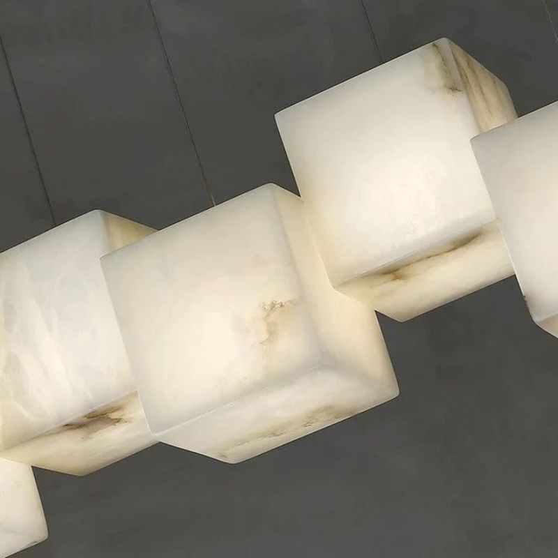 Alabaster Cubic Linear Chandelier - Zelno Lighting