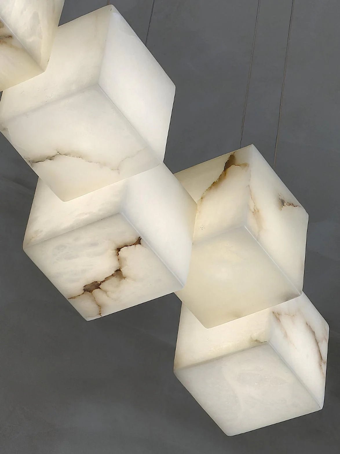Alabaster Cubic Linear Chandelier - Zelno Lighting