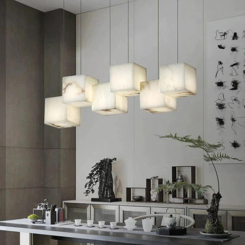 Alabaster Cubic Pendant - Zelno Lighting