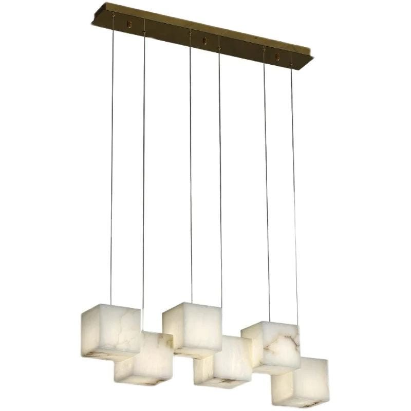 Alabaster Cubic Rectangular Pendant - Zelno