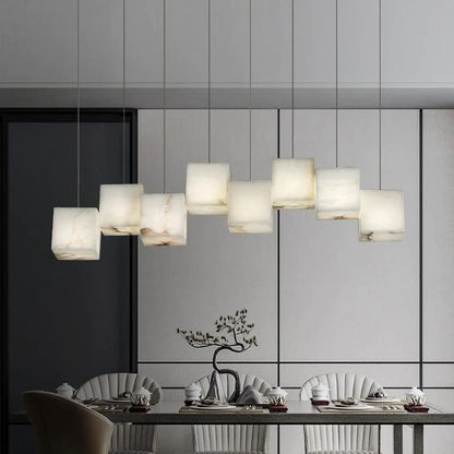 Alabaster Cubic Rectangular Pendant - Zelno