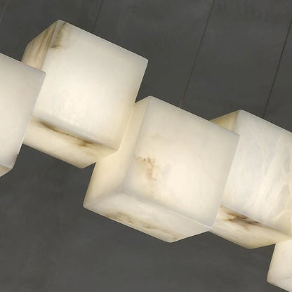 Alabaster Cubic Rectangular Pendant - Zelno