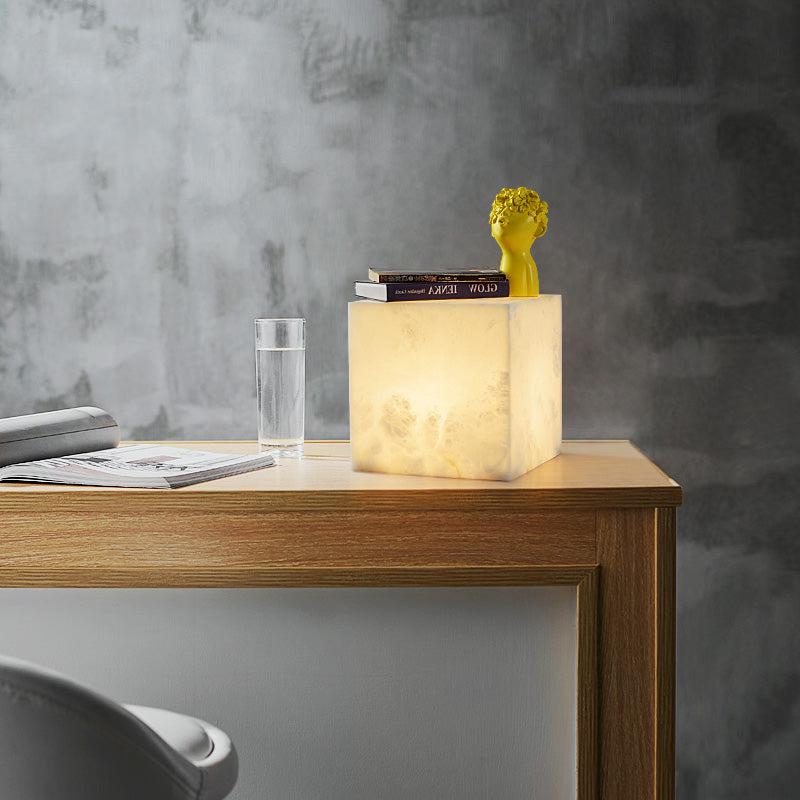 Alabaster Cubic Table Light - Zelno Lighting