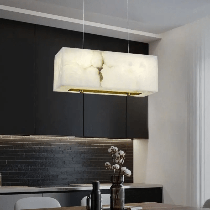 Alabaster Cuboid Dining Room Chandelier - Zelno Lighting