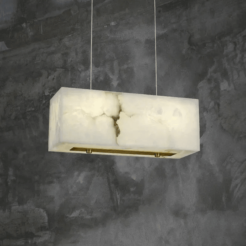 Alabaster Cuboid Dining Room Chandelier - Zelno Lighting