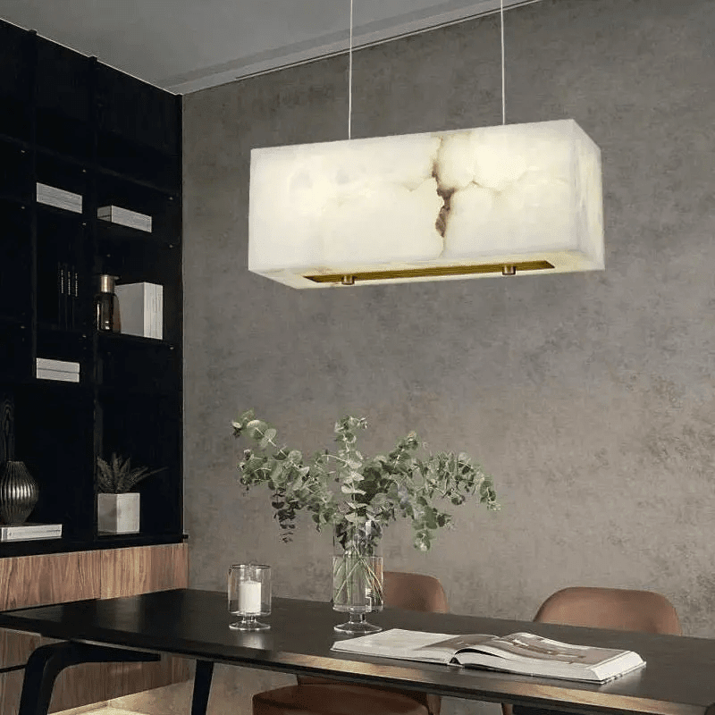 Alabaster Cuboid Dining Room Chandelier - Zelno Lighting