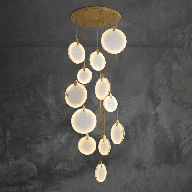 Alabaster Cuboid Dining Room Chandelier,Dining Room Chandelie - Zelno Lighting