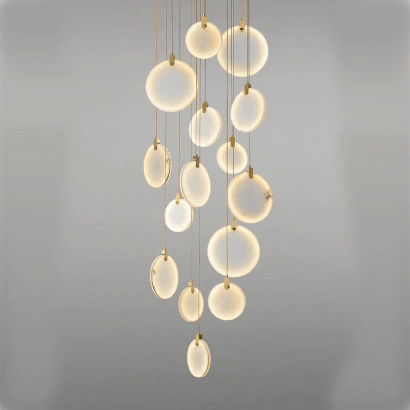 Alabaster Cuboid Dining Room Chandelier,Dining Room Chandelie - Zelno Lighting