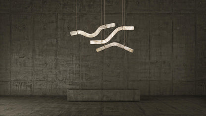 Alabaster Curved Chandelier - Zelno