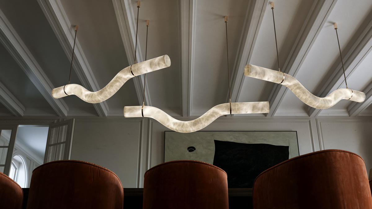 Alabaster Curved Chandelier - Zelno