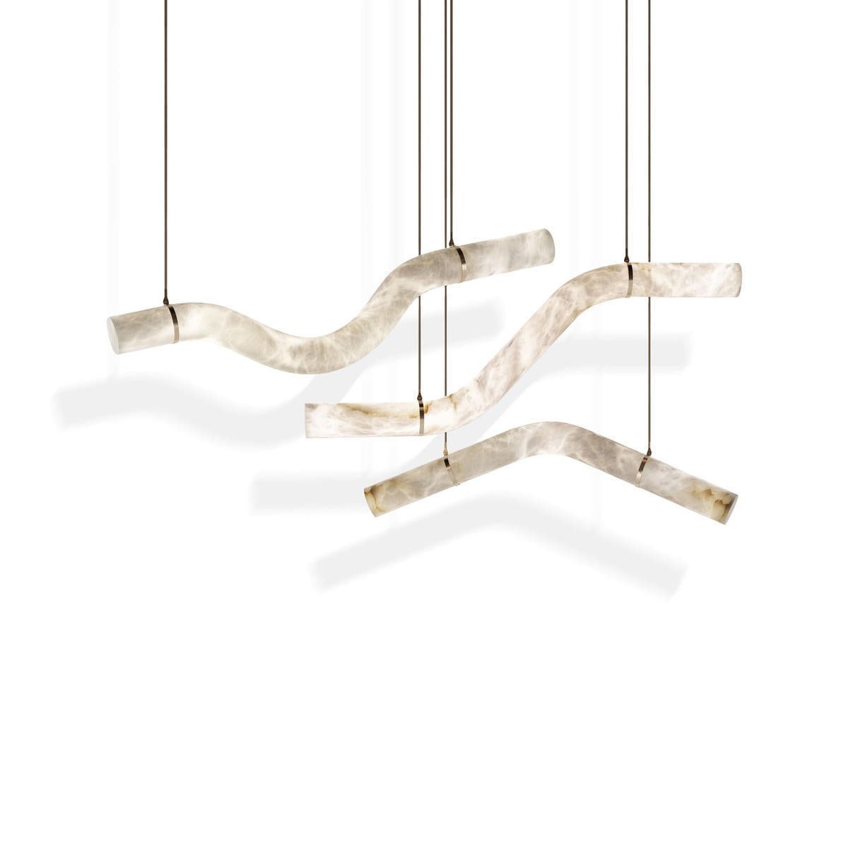 Alabaster Curved Chandelier - Zelno