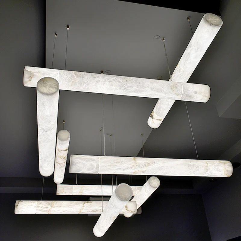 Alabaster Cylindrical Chandelier - Zelno Lighting