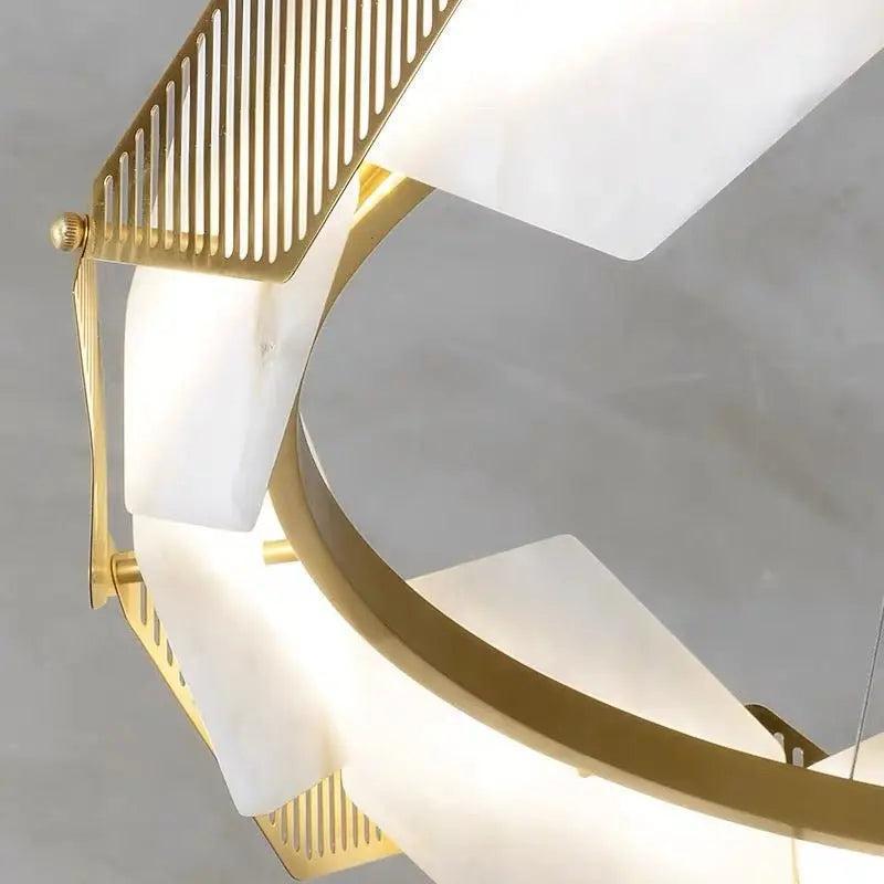 Alabaster Diamond Shaped Modern Chandelier - Zelno Lighting