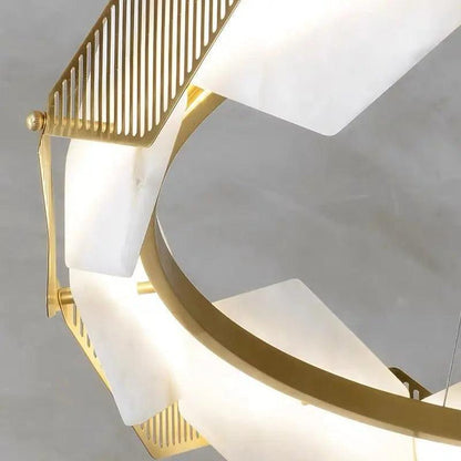 Alabaster Diamond Shaped Modern Chandelier - Zelno Lighting