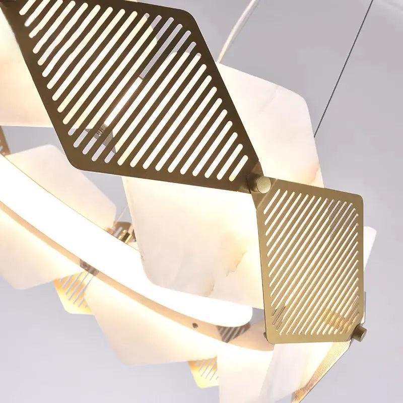 Alabaster Diamond Shaped Modern Chandelier - Zelno Lighting