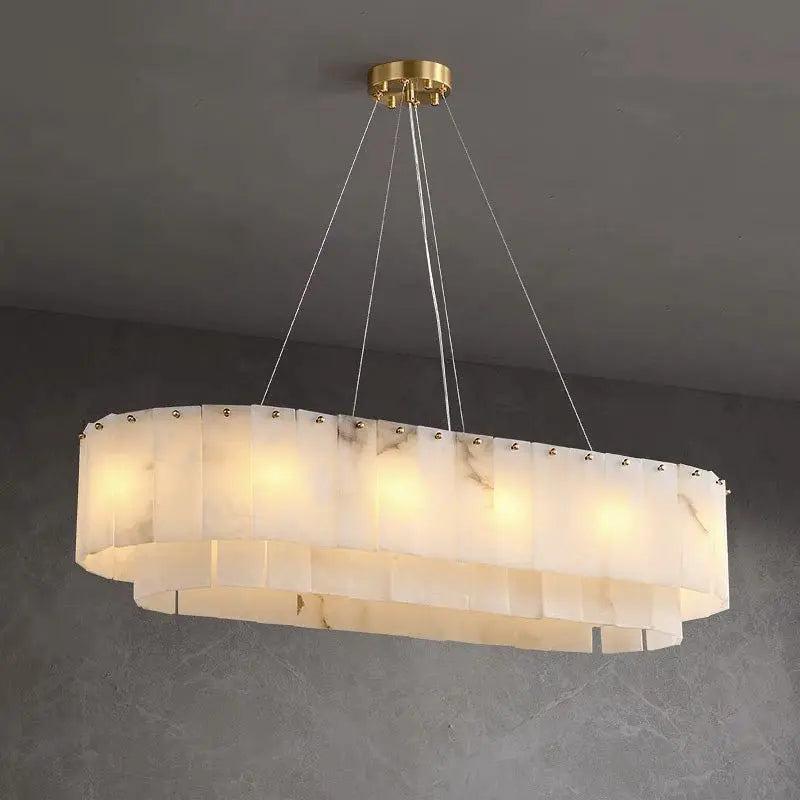 Alabaster Dining Room Round Chandelier Lighting - Zelno Lighting