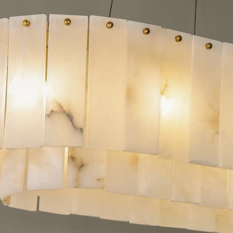 Alabaster Dining Room Round Chandelier Lighting - Zelno Lighting