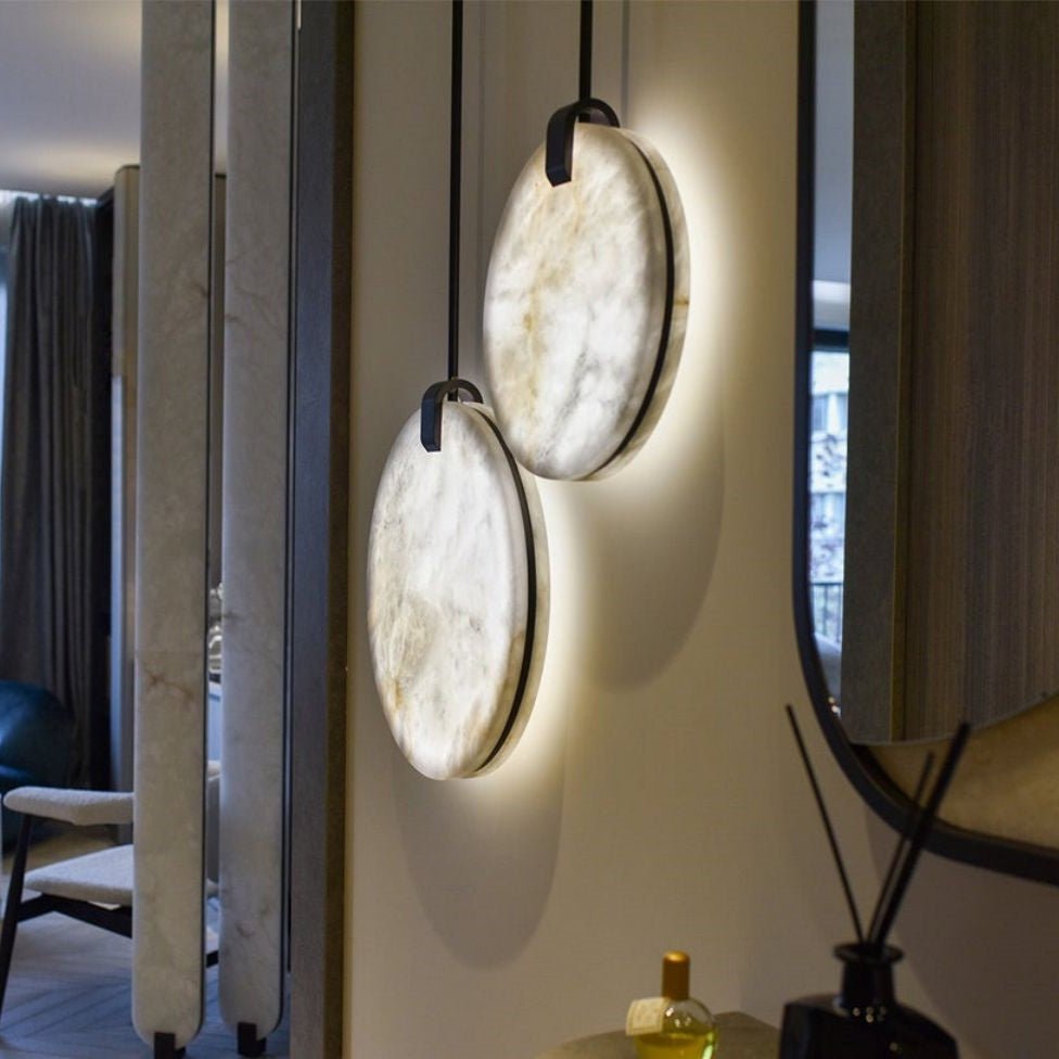 Alabaster Disc Pendant Light - Zelno Lighting
