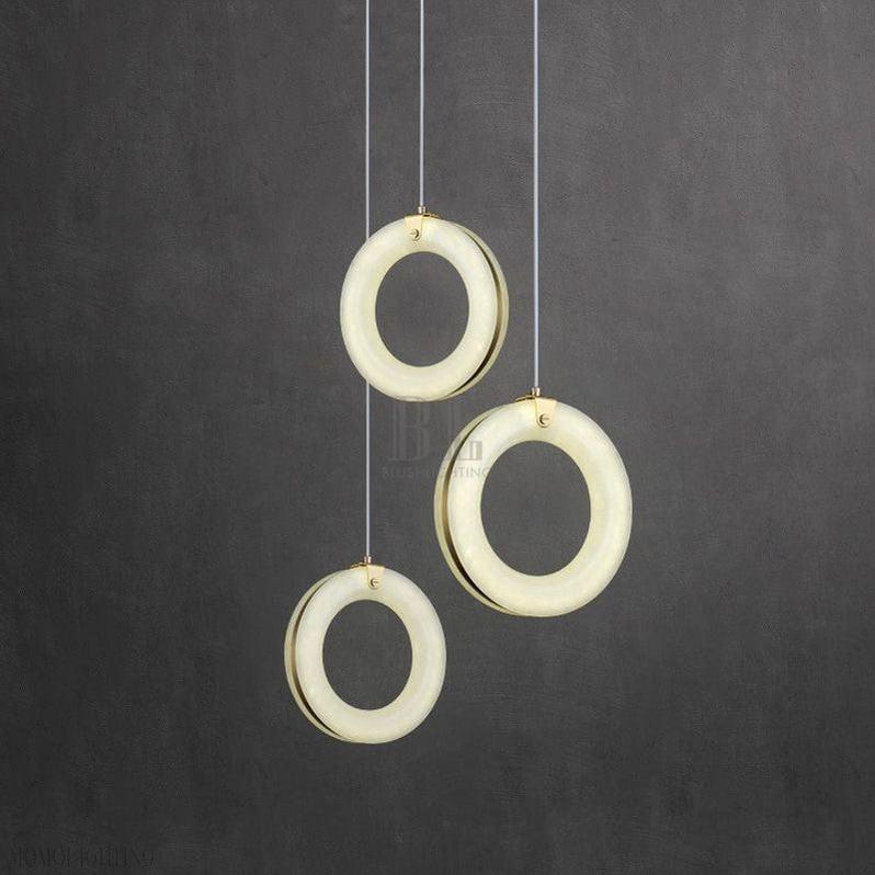 Alabaster Duplex Staircase Chandelier Light - Zelno Lighting