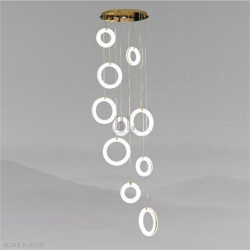 Alabaster Duplex Staircase Chandelier Light - Zelno Lighting