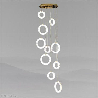 Alabaster Duplex Staircase Chandelier Light - Zelno Lighting