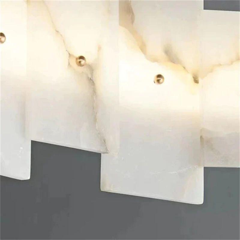 Alabaster Flakes Round/Oval Chandelier - Zelno Lighting