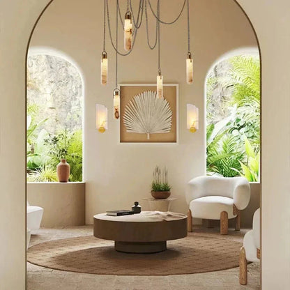 Alabaster Flint 5 Light LED Multi-Drop Pendant - Zelno