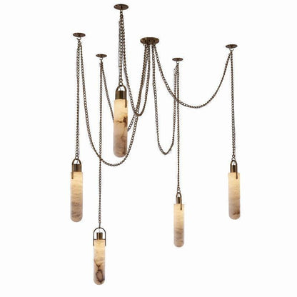 Alabaster Flint 5 Light LED Multi-Drop Pendant - Zelno