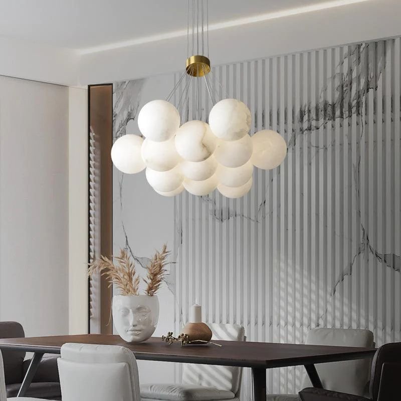 Alabaster Global Ceiling Chandelier - Zelno