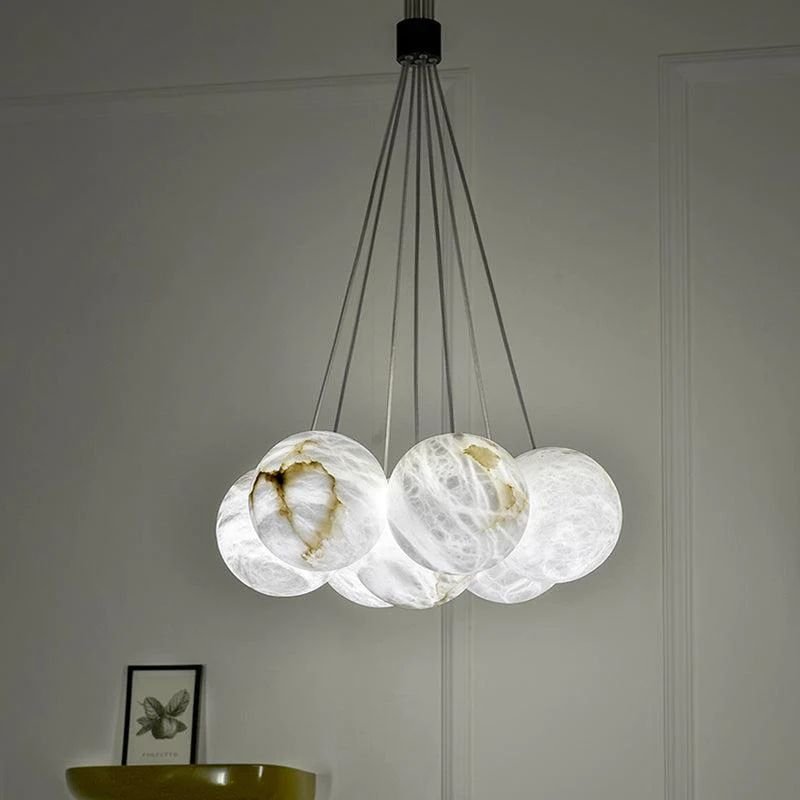 Alabaster Global Ceiling Chandelier - Zelno