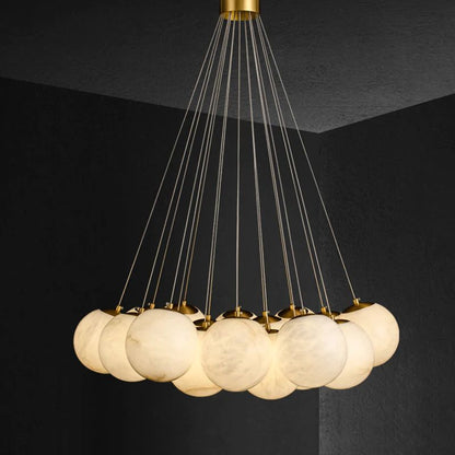 Alabaster Global Ceiling Chandelier - Zelno