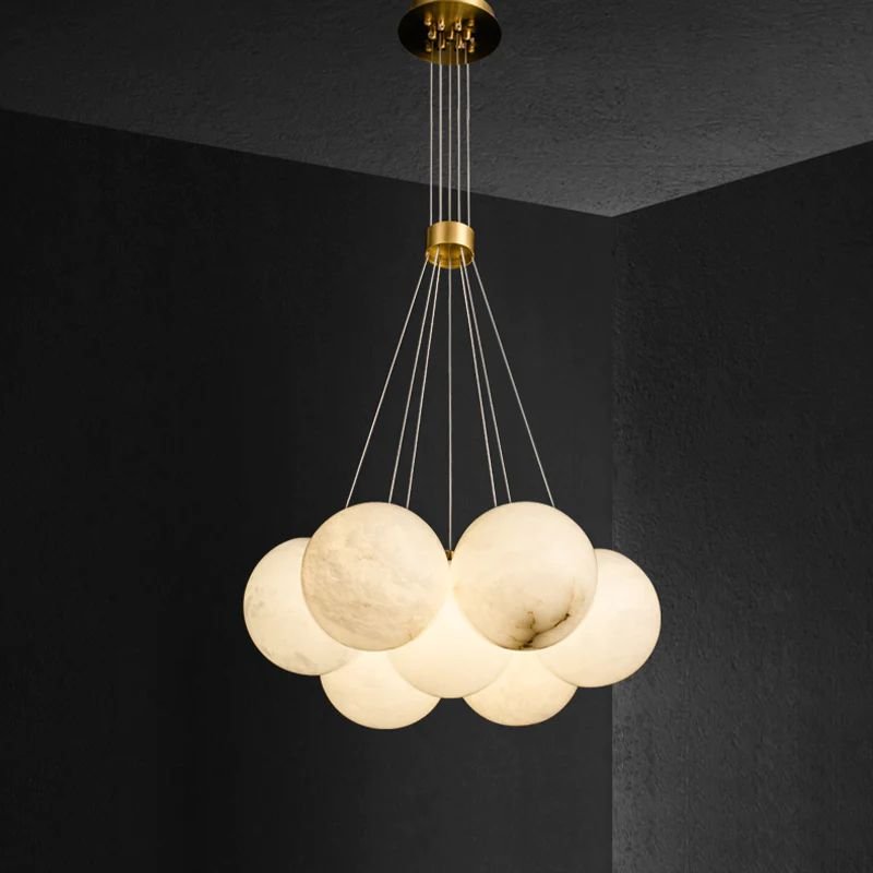 Alabaster Global Ceiling Chandelier - Zelno
