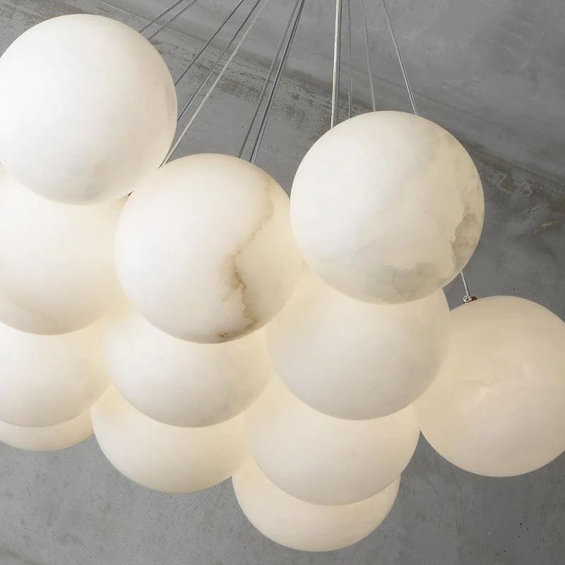 Alabaster Global Ceiling Chandelier - Zelno