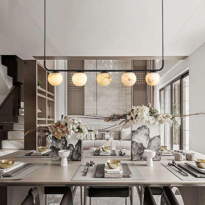 Alabaster Global Linear Chandelier 10.2"H - Zelno Lighting