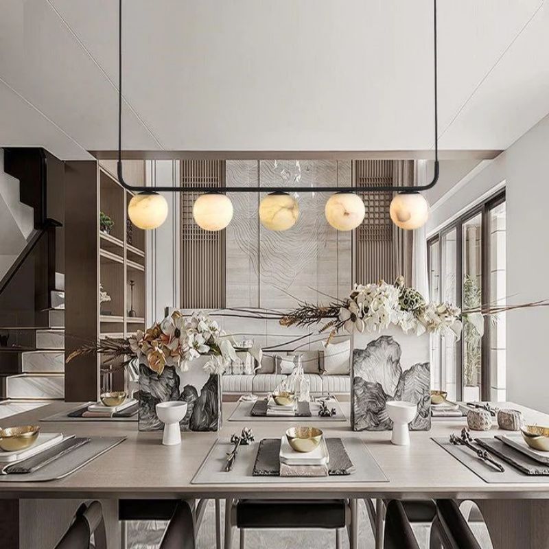 Alabaster Global Linear Chandelier L40" - Zelno Lighting