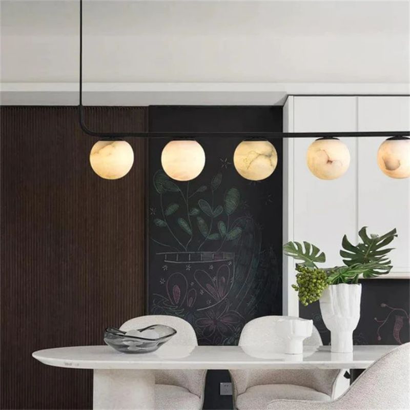 Alabaster Global Linear Chandelier L40" - Zelno Lighting